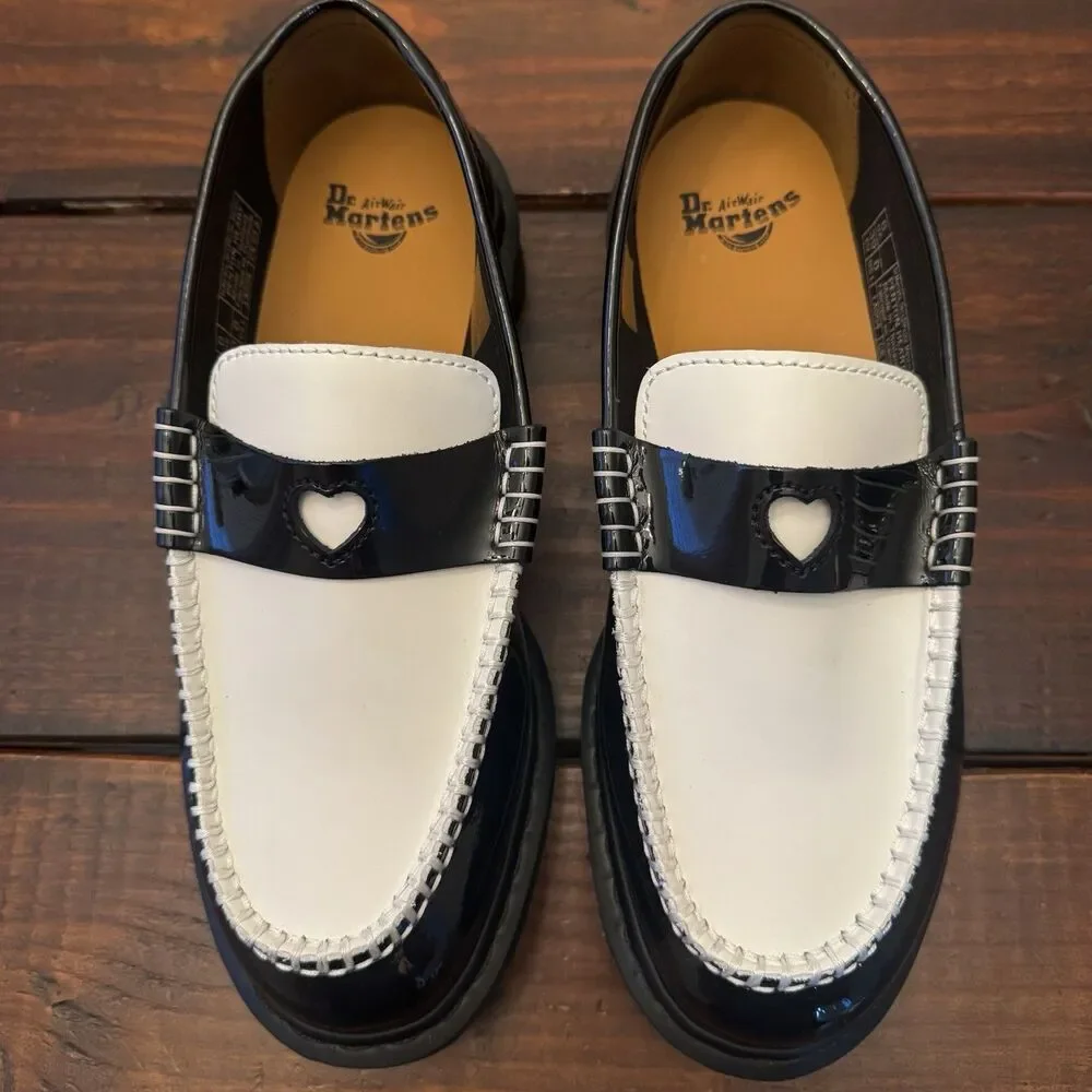 Dr Martens Penton Heart Two-Tone Patent Leather Loafers